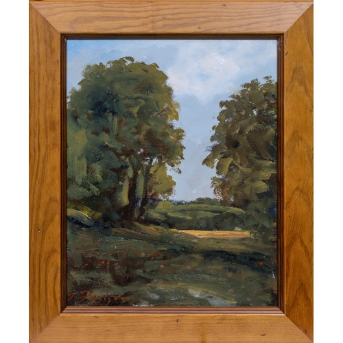 758 - John Foulger (British, 1943-2007), English Country Landscape. oil on board, signed lower, framed. 9¾... 