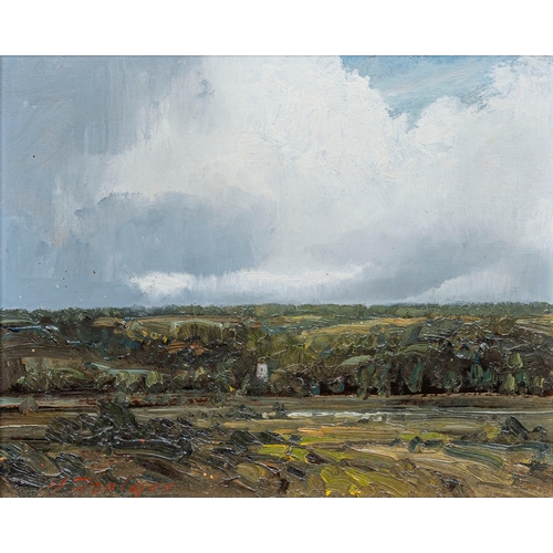 759 - John Foulger (British, 1943-2007), Vale of Dedham. oil on hardboard, signed lower left, titled on ... 