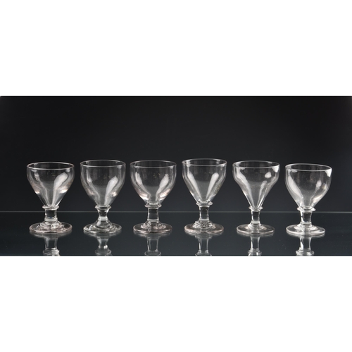 77 - *** WITHDRAWN *** A well matched set of late-Georgian glass rummers, early 19th century, the ogee bo... 