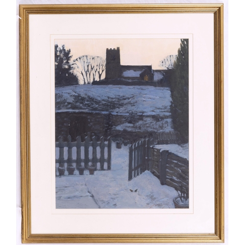 777 - John Foulger (British, 1943-2007), StauntononArrow Church from Stream Cottage, Herefordshire. ac... 