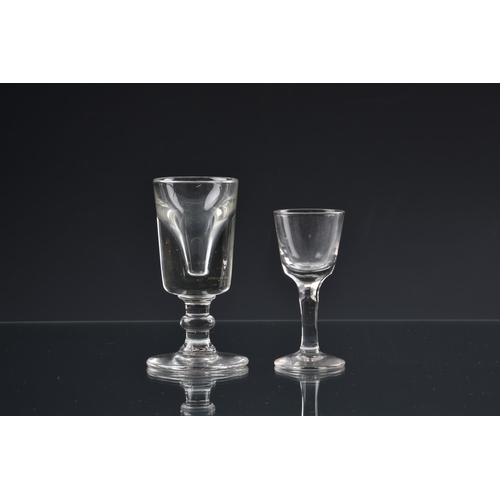 79 - *** WITHDRAWN *** A late-Georgian deceptive toastmaster's dram glass, c.1820, the heavy, bucket bowl... 