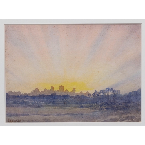 804 - Sir George Clausen RA (British, 1852-1944), Sunrise. watercolour, signed lower left G Clausen, fra... 