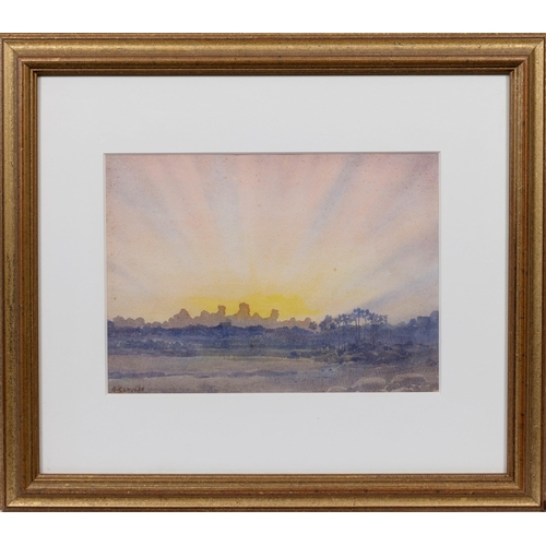 804 - Sir George Clausen RA (British, 1852-1944), Sunrise. watercolour, signed lower left G Clausen, fra... 