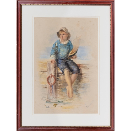 807 - James Drummond RSA (Scottish, 1816-1877), Fisher Girl and Fisher Boy. pair of watercolours, both sig... 