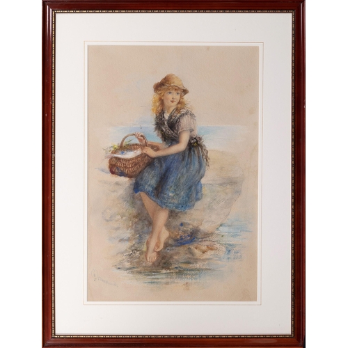 807 - James Drummond RSA (Scottish, 1816-1877), Fisher Girl and Fisher Boy. pair of watercolours, both sig... 