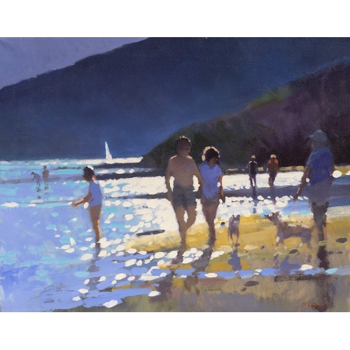 851 - Zlatan Pilipovic (b.1958 Sarajevo), A Beach in Evening Light, oil on canvas, signed lower right, unf... 