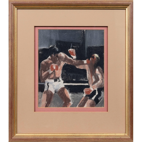 900 - Larry Ham (British, 1933-2007), The fight. pastel, unsigned. 7½ x 6½in. (19 x 16.5cm.). Good conditi... 