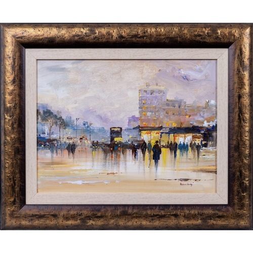 915 - Roberto Luigi Valente (Italian b. 1926), Paris. oil on canvas, signed lower right, framed. 11 3/8 ... 