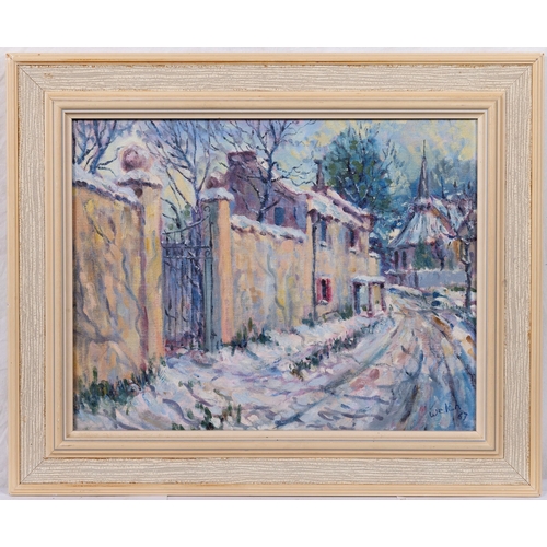 923 - W.A. Welch, mid 20th century,, Winter, France. oil on canvas, signed lower right and dated 67, ... 