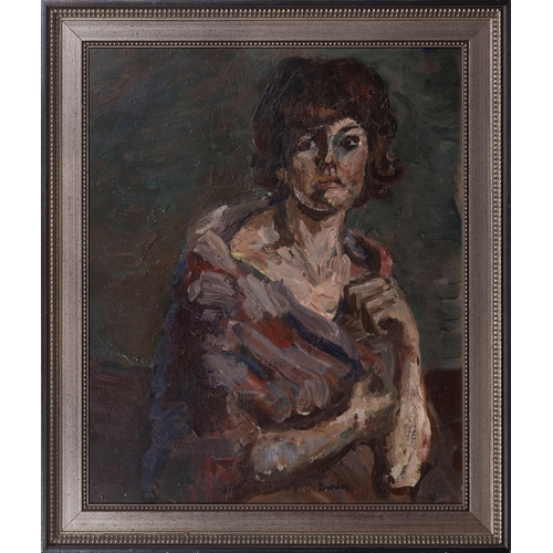 938 - Ronald Ossory Dunlop RA (Irish, 1894-1973), Portrait of a Woman wearing a Shawl. oil on panel, signe... 