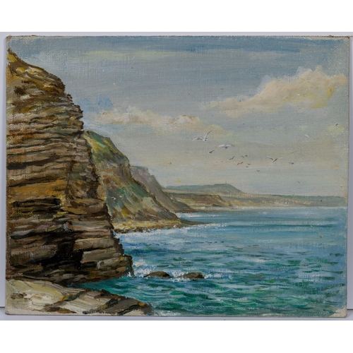 949 - Dennis S. Carhill (mid 20th century), a collection of nine landscapes and seascapes and bird studies... 