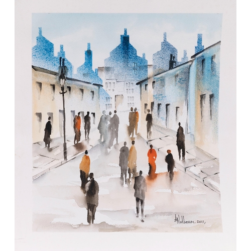 953 - Alan Nutbeam (Irish, 21st century), Old Street. watercolour on heavy watercolour paper, signed and... 