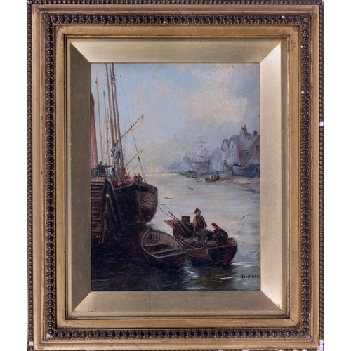 985 - English School (late 19th century), At the Quayside. oil on board, signed indistinctly lower right, ... 