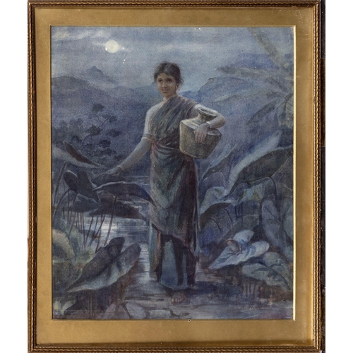 989 - English School (early 20th century), The Water Carrier watercolour, signed indistinctly lower right ... 