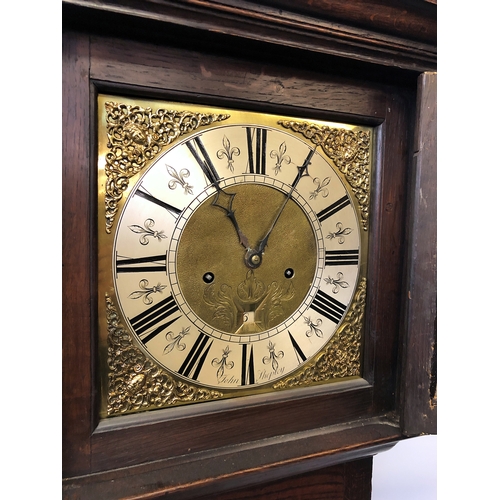 1937 - A George III cross banded oak eight day longcase clock by John Shepley of Stockport, the bell strike... 