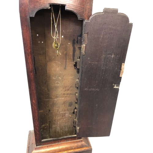 1937 - A George III cross banded oak eight day longcase clock by John Shepley of Stockport, the bell strike... 