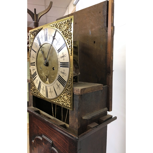 1937 - A George III cross banded oak eight day longcase clock by John Shepley of Stockport, the bell strike... 