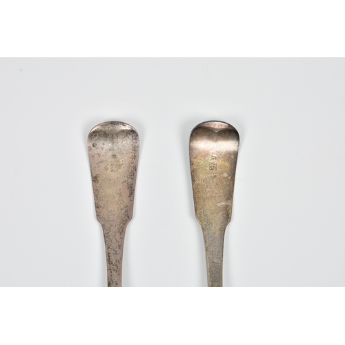 100 - A pair of Channel Islands silver soup or table spoons, maker's mark GH struck once plus 'J' (George ... 