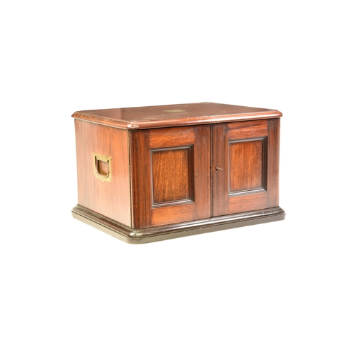 124 - *** WITHDRAWN *** A late 19th century fitted mahogany cutlery / flatware cabinet, of rectangular for... 