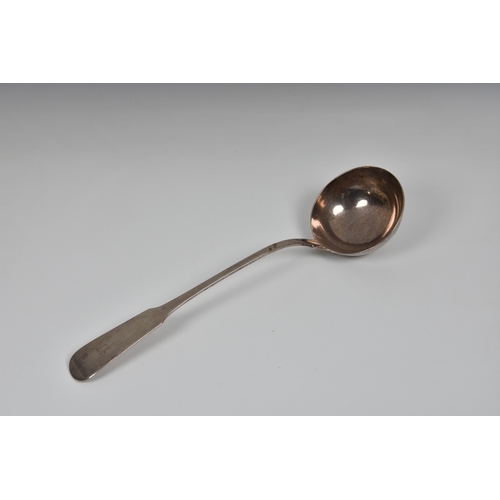 206 - A George III Scottish silver fiddle pattern soup ladle, Mitchell & Russell, Edinburgh 1817, engraved... 