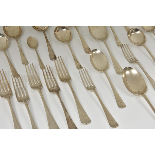 244 - A collection of Hanoverian pattern silver flatware, Northern Goldsmiths Co, Sheffield, 1936, compris... 