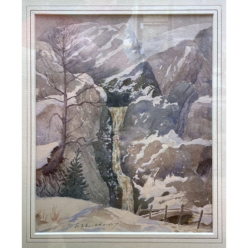 276 - Malcolm Arbuthnot R.I., N.S. (British, 1877-1967), Alpine Waterfall. * watercolour, signed lower lef... 