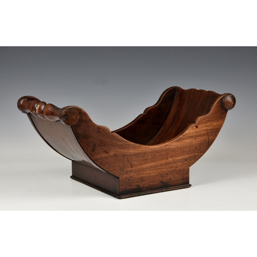 2004 - An early 19th century mahogany stilton cheese coaster, of typical open boat form, missing castors, 1... 