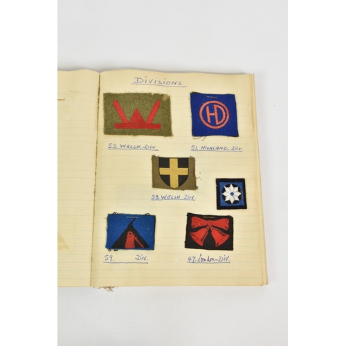 1798 - A large collection of cloth military badges, sixty + (60+), all mounted within a book, to include An... 