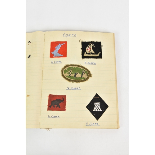 1798 - A large collection of cloth military badges, sixty + (60+), all mounted within a book, to include An... 