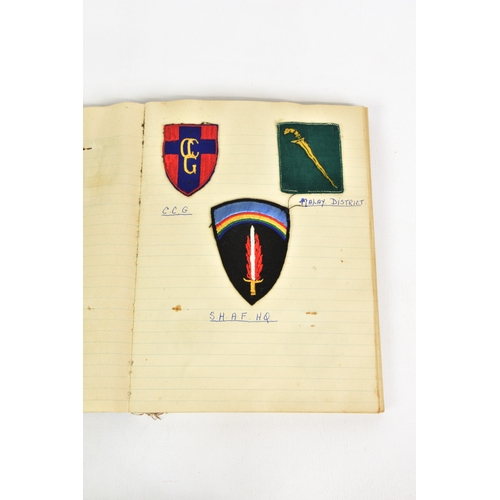 1798 - A large collection of cloth military badges, sixty + (60+), all mounted within a book, to include An... 