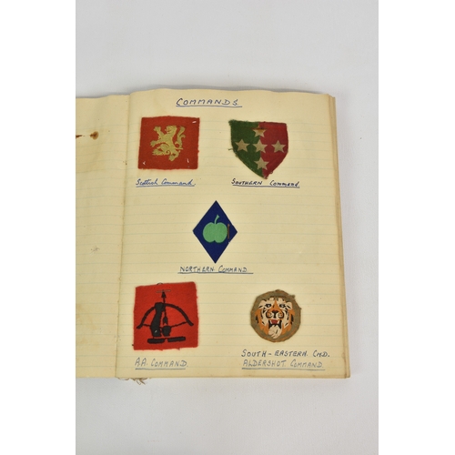 1798 - A large collection of cloth military badges, sixty + (60+), all mounted within a book, to include An... 