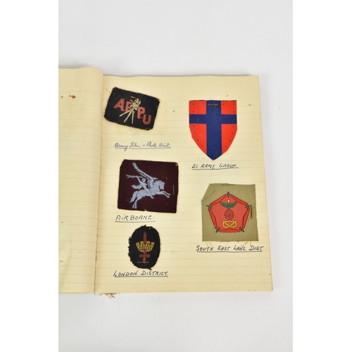 1798 - A large collection of cloth military badges, sixty + (60+), all mounted within a book, to include An... 