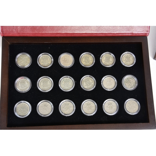 1916 - Danbury Mint 'The Last of the Sixpences' & 'The Last Four Decades of the Threepence' coin sets, Sixp... 