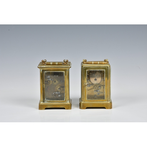 1948 - Two gilt brass carriage clocks with alarms for restoration, both requiring work, one French, early 2... 