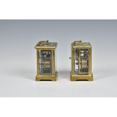 1948 - Two gilt brass carriage clocks with alarms for restoration, both requiring work, one French, early 2... 