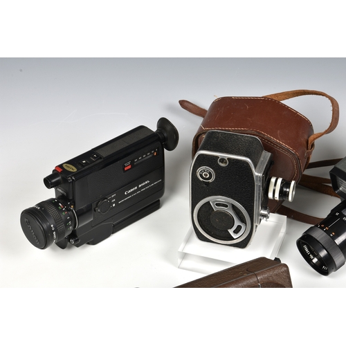 2087 - A collection of six various vintage Cine Cameras, varying ages, to include Canon Reflex zoom 8-2; Ca... 