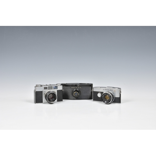 2098 - Olympus Cameras - 35-S & PEN-F, Olympus 35-S, No. 115697 with G. Zuiko 1:1,8 F+ 4,2cm Lens, No.10970... 