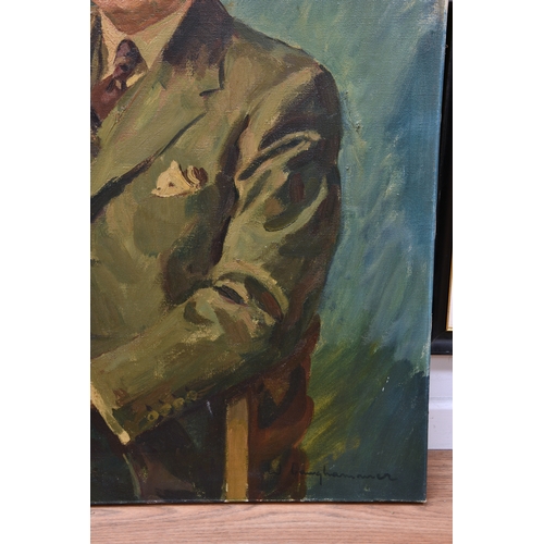 980 - Walter Langhammer (Austrian, 1905-1977), Portrait of a Gentleman with a Cigarette. oil on canvas, si... 