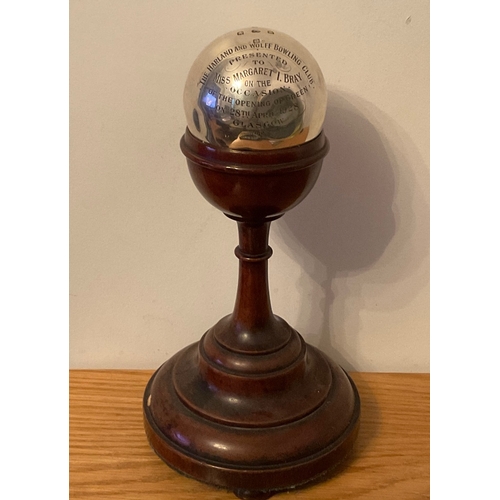 102 - A rare Scottish silver presentation Bowling Jack, Robert Stewart, Glasgow, 1925, the Jack inscribed ... 