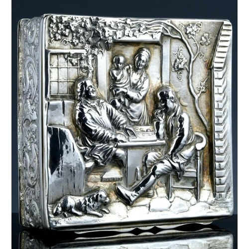 15 - A magnificent Victorian silver table box, George Nathan & Ridley Hayes, Birmingham 1888, of square f... 