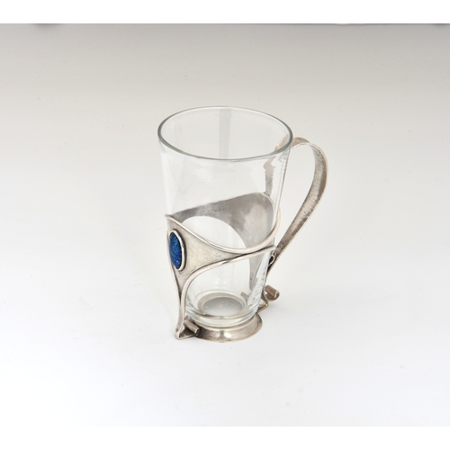 16 - An Arts and Crafts silver drinking glass holder, William Hutton & Sons Ltd, London, 1904, of organic... 