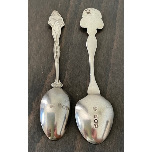 26 - Kate Harris for William Hutton & Sons Ltd (Liberty) - Two rare silver and enamel teaspoons, retailed... 