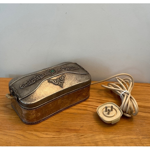 37 - A rare vintage Italian silver cased telephone, stamped 800, of rounded rectangular form, the case wi... 