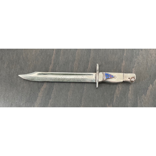 39 - Military interest - A rare commissioned presentation letter opener or retiring momento fashioned as ... 