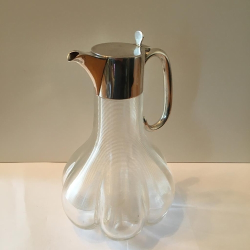 4 - An elegant and unusual late Victorian silver mounted claret jug, William Hutton & Sons Ltd, London 1... 