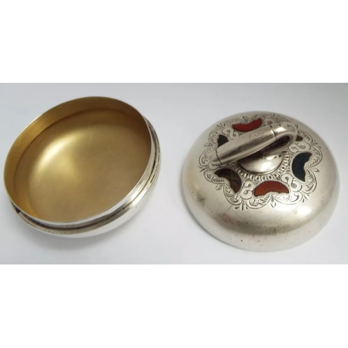 54 - A rare novelty Scottish silver and hardstone snuff box fashioned as a curling stone, John Tait Kirkw... 