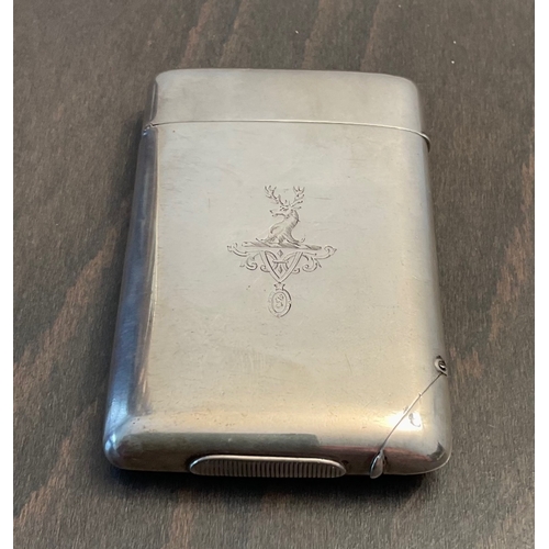 55 - A rare Victorian silver combination cigarette and vesta case, Sampson Mordan & Co, London, 1882, of ... 