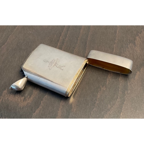 55 - A rare Victorian silver combination cigarette and vesta case, Sampson Mordan & Co, London, 1882, of ... 