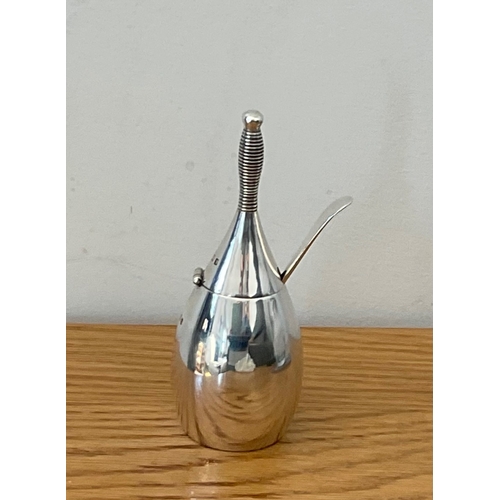 62 - A rare Art Deco novelty silver mustard pot modelled as a bowling pin, Edward Barnard & Sons, London,... 