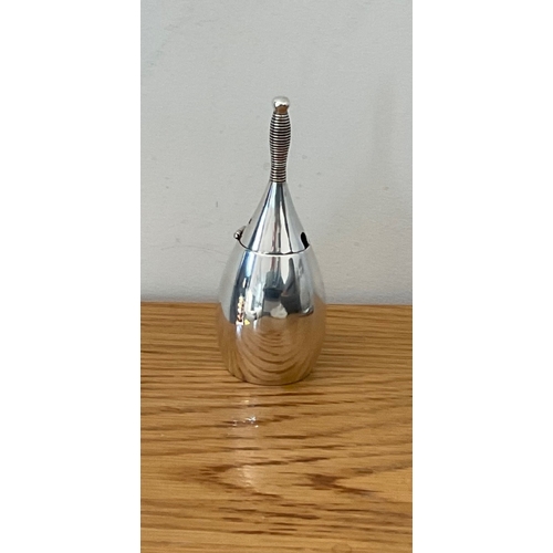 62 - A rare Art Deco novelty silver mustard pot modelled as a bowling pin, Edward Barnard & Sons, London,... 